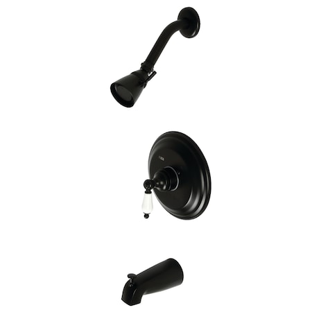 Restoration Tub and Shower Faucet, Matte Black, Wall Mount KB3630PL